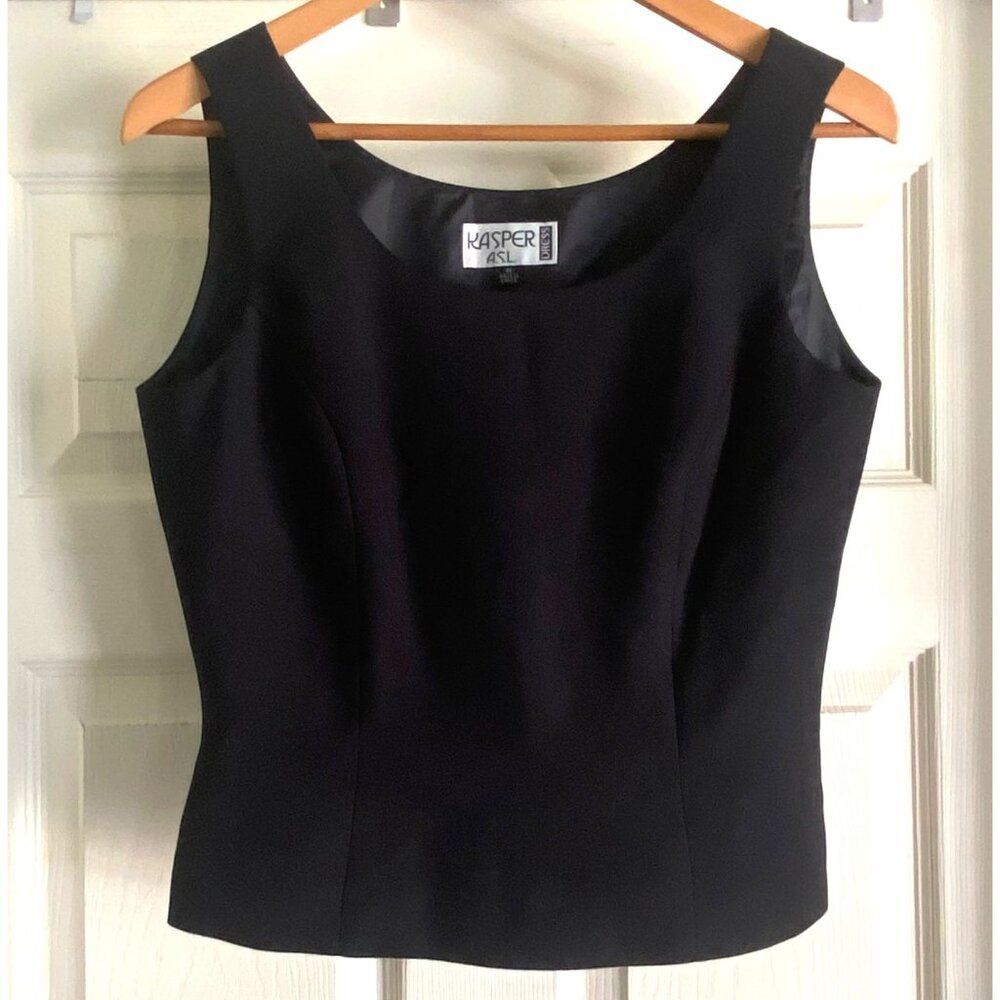 size 6 womens‎ sold black tank top cami camisole lined side zip career work wear